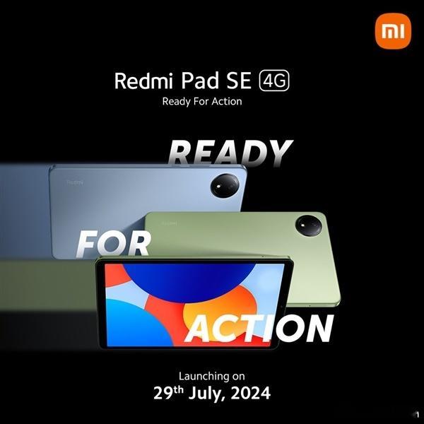 小米印度官方正式宣布了一款全新平板——Redmi Pad SE 4G国内版本尚未