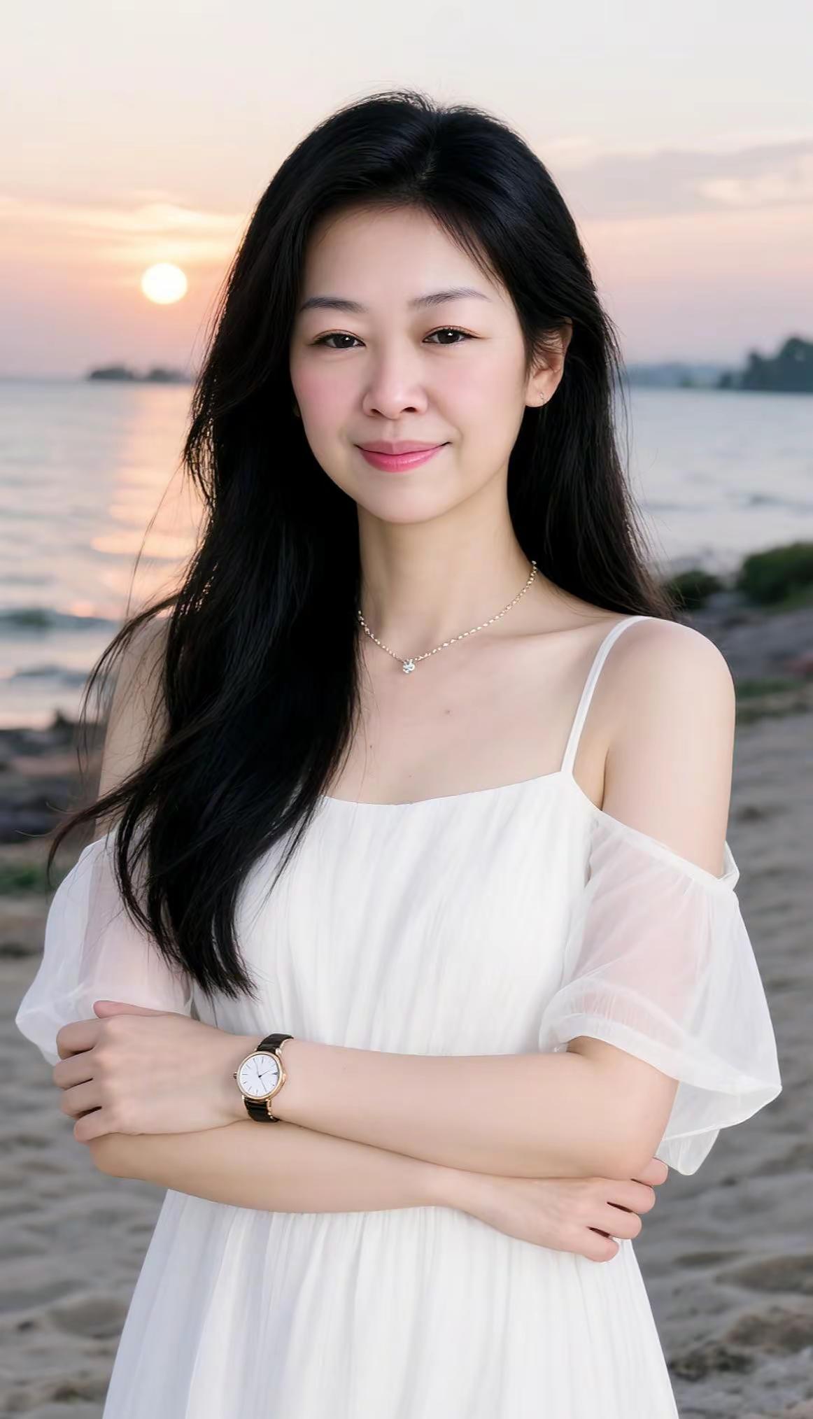 人生最好的是哪一天。AI落日洱海写真感