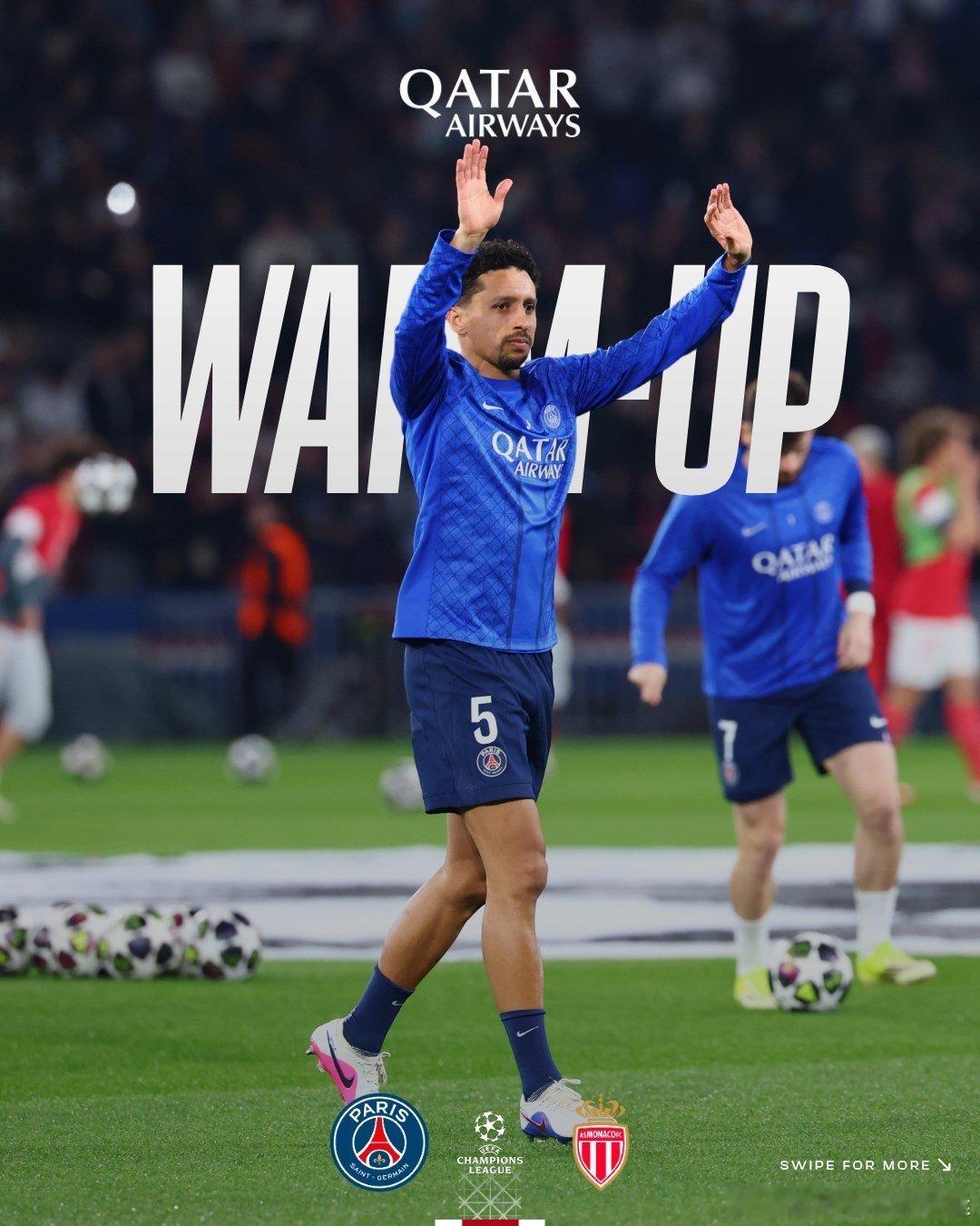 热身开始🔴🔵巴黎圣日耳曼欧冠联赛这里是巴黎 ❤️💙  cr：巴黎圣日耳曼 