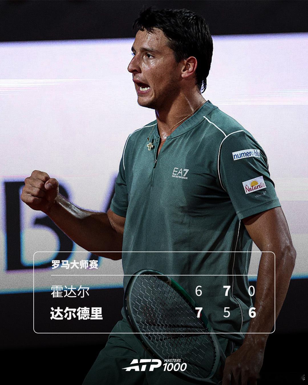 达尔德里首进大师赛四强🔥ATP1000 罗马大师赛午夜大战，18号种子达尔德里
