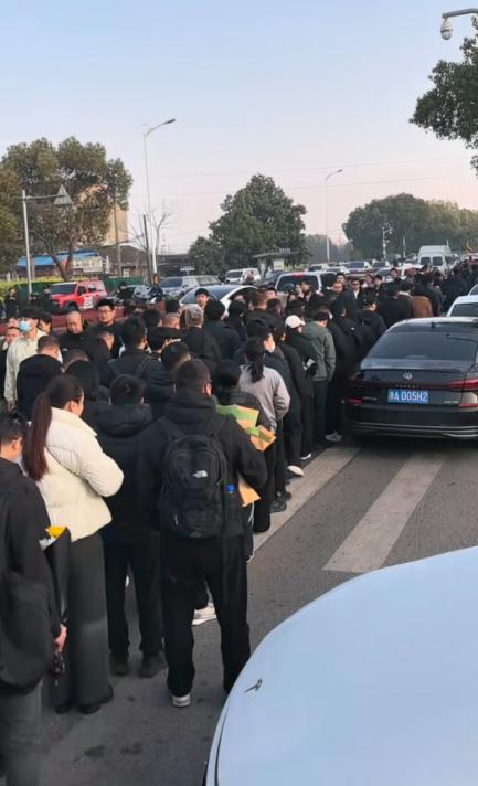 苏州街头，送张雪峰老师的队伍排了一眼望不到头。

大家手里捧着黄菊，安安静静地站