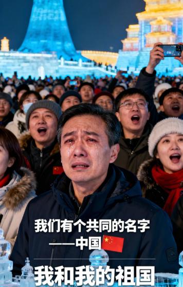 “台湾人看哭了！”一位台湾同胞去哈尔滨玩，在冰雪大世界互动环节，主持人高声大喊：