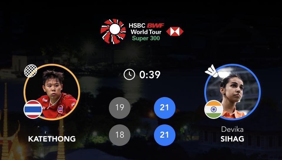 西哈格🇮🇳 21-19、21-18 🇹🇭革通半决赛：西哈格🇮🇳 vs