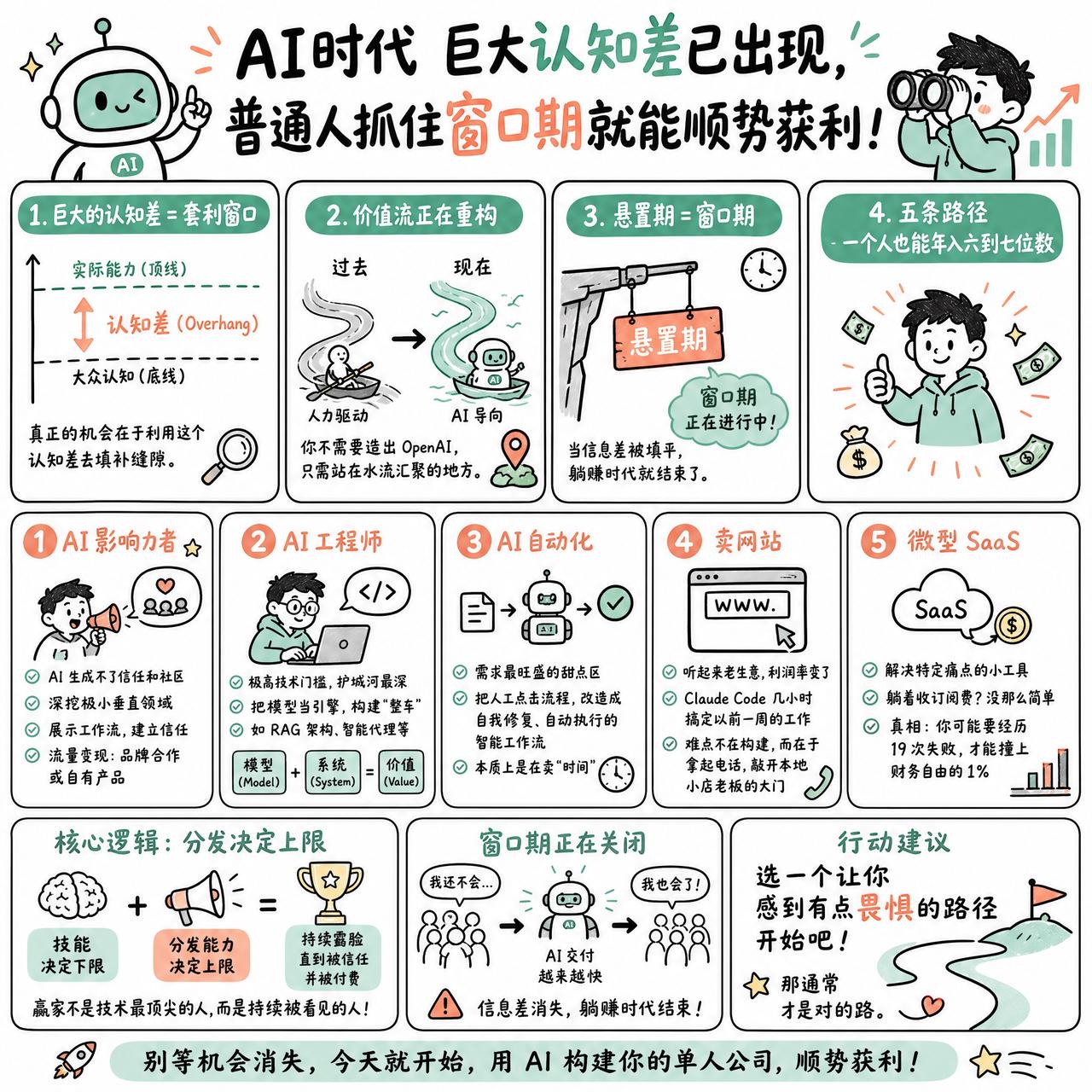 【AI时代巨大认知差已出现，普通人抓住窗口期就能顺势获利】

快速阅读：AI 正