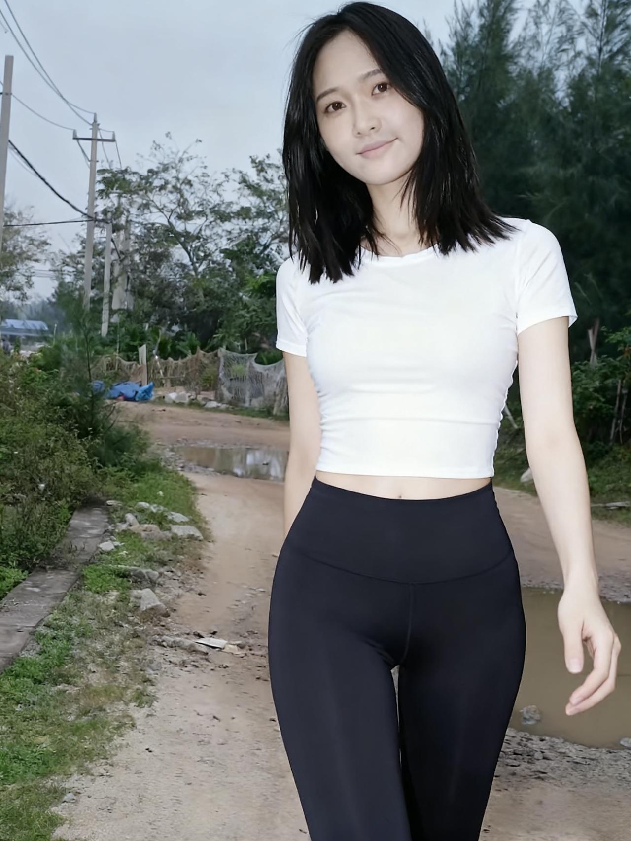 白是画布，黑是墨
她站在泥泞的画框里
风从袖口钻进去
偷尝她发梢的雨意
 ～
身