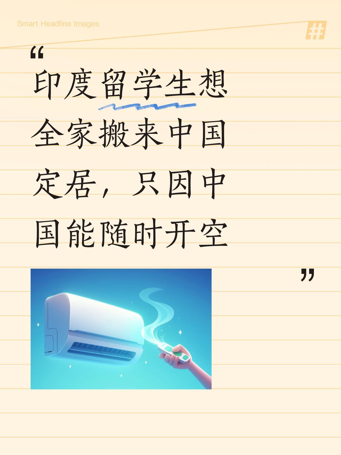 印度留学生想全家搬来中国定居，只因中国能随时开空调？
有网友分享，一名印度留学生