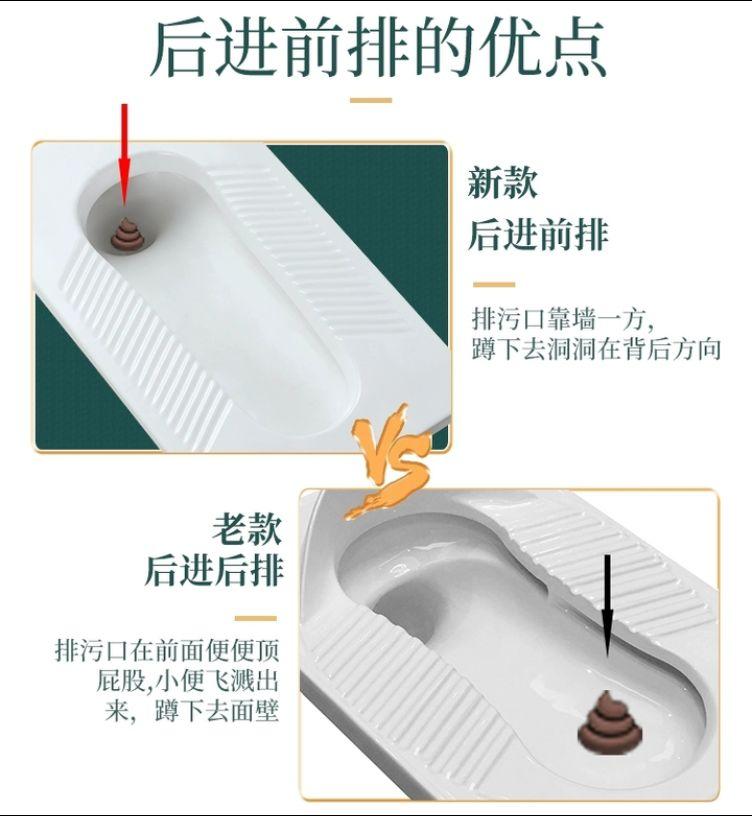 带存水弯的蹲便器，后进前排，前进后排，怎么去区分？哪种适合装修好用？水电工