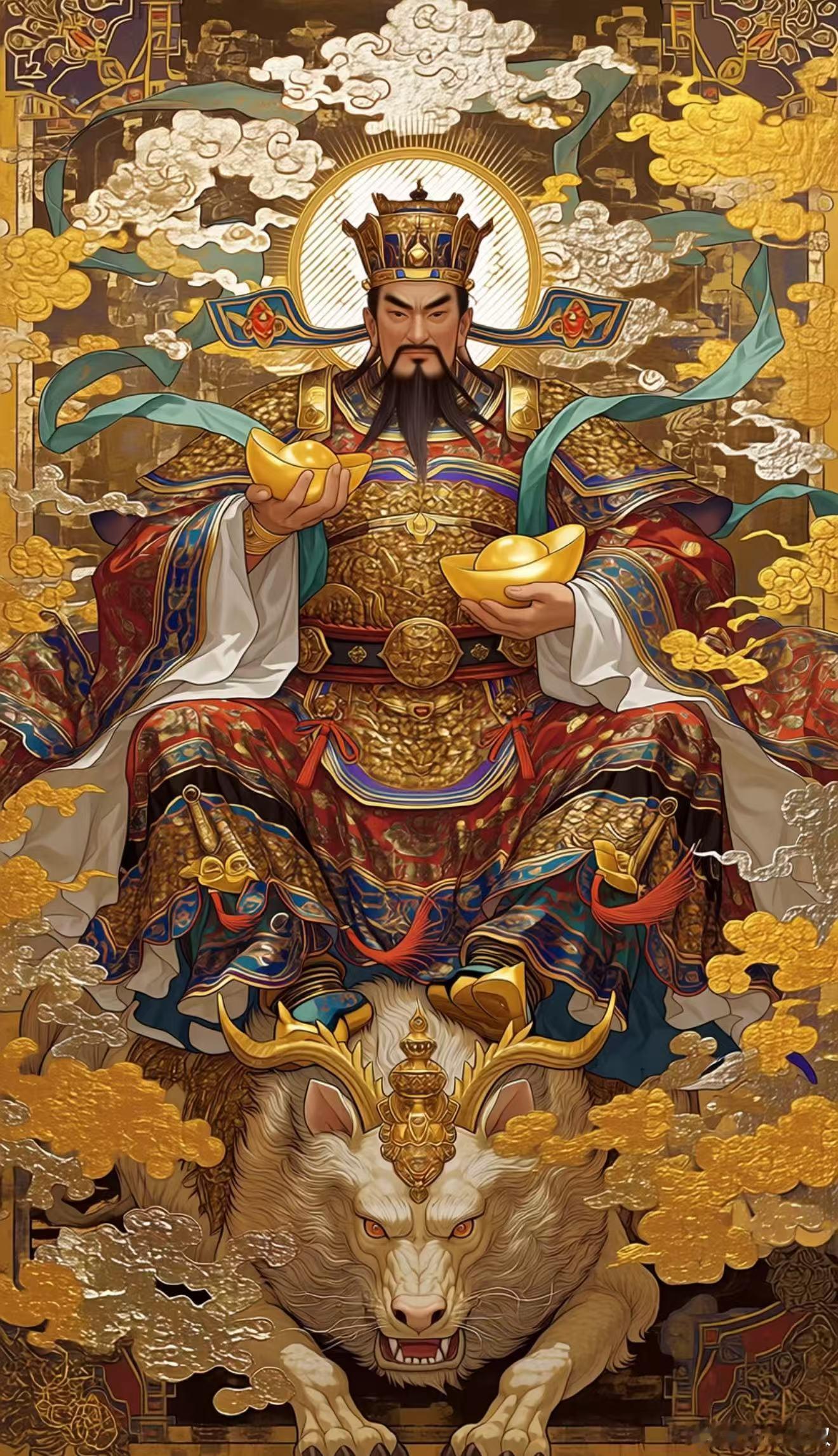 财神到，焚香恭迎五路财来。祈消解求财焦虑，把握机缘勤耕不辍。愿正财聚、偏财旺，财