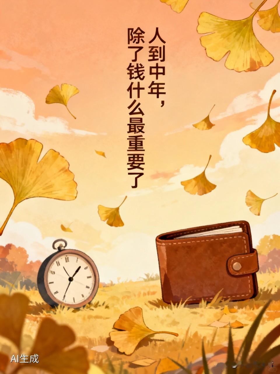 人到中年，钱就像游戏里的金币，重要是重要，但还有比它更金贵的东西。
健康那可是无