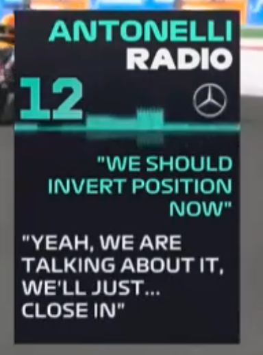 拉塞尔被超越后，安东内利已经敦促车队交还位置了F12025F1墨西哥城大奖赛 ​