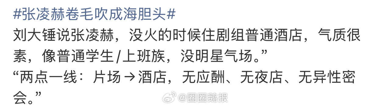 刘大锤说张凌赫没火的时候住剧组普通酒店张凌赫没火的时候住剧组普通酒店 刘大锤说张