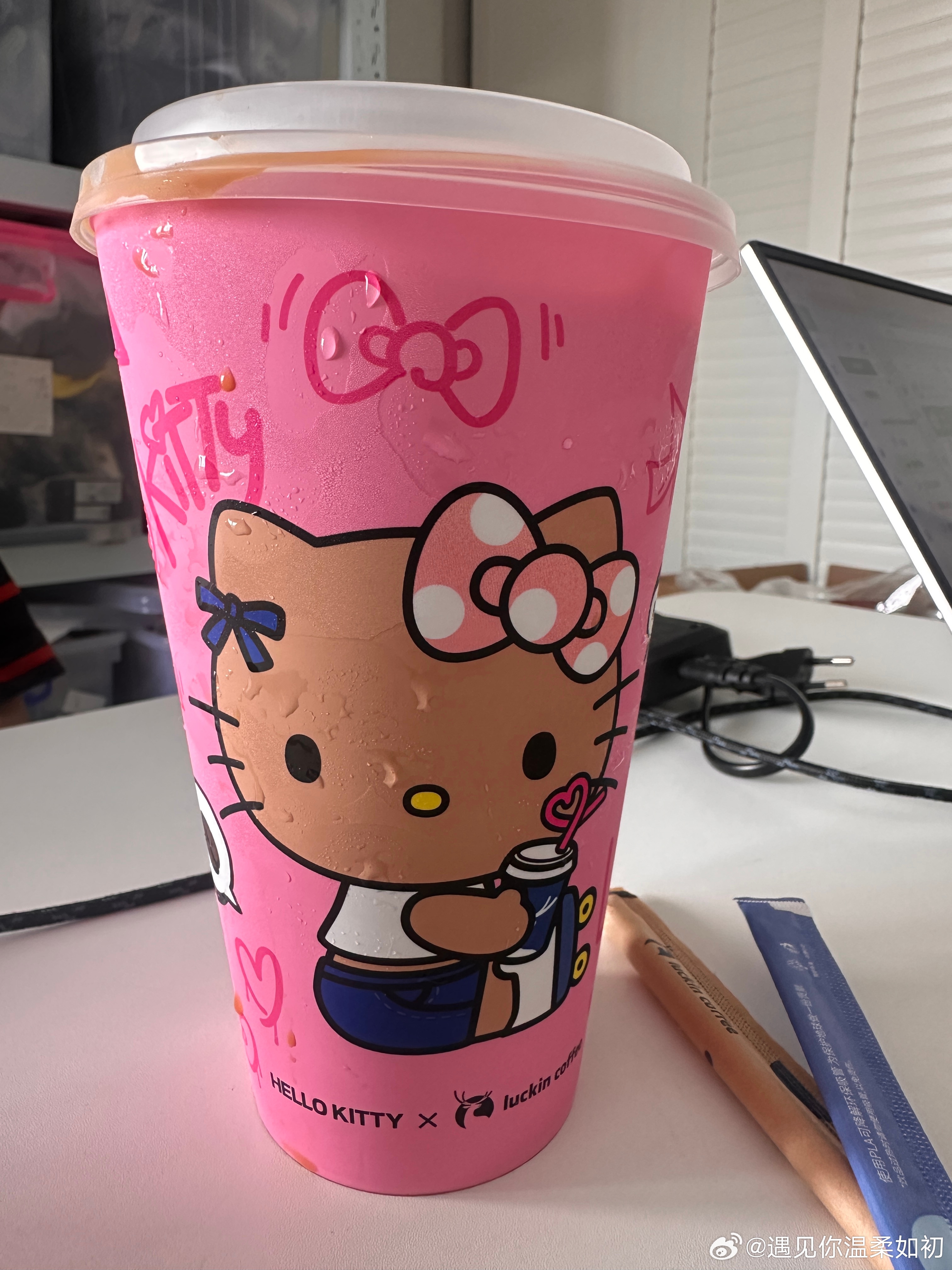 开会中。。。好可爱的黑皮hello kitty 瑞还是太会了。肠道健康很重要好好