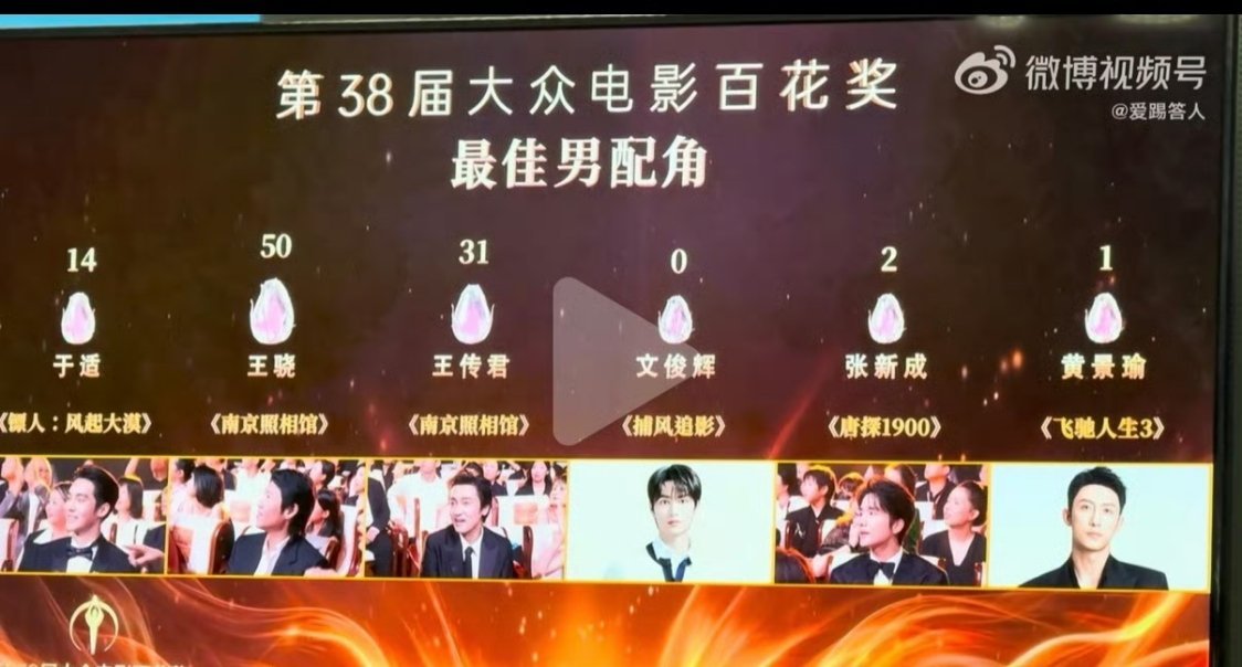 百花奖还带公布票数的啊 ，那票数少的就好羞辱啊 