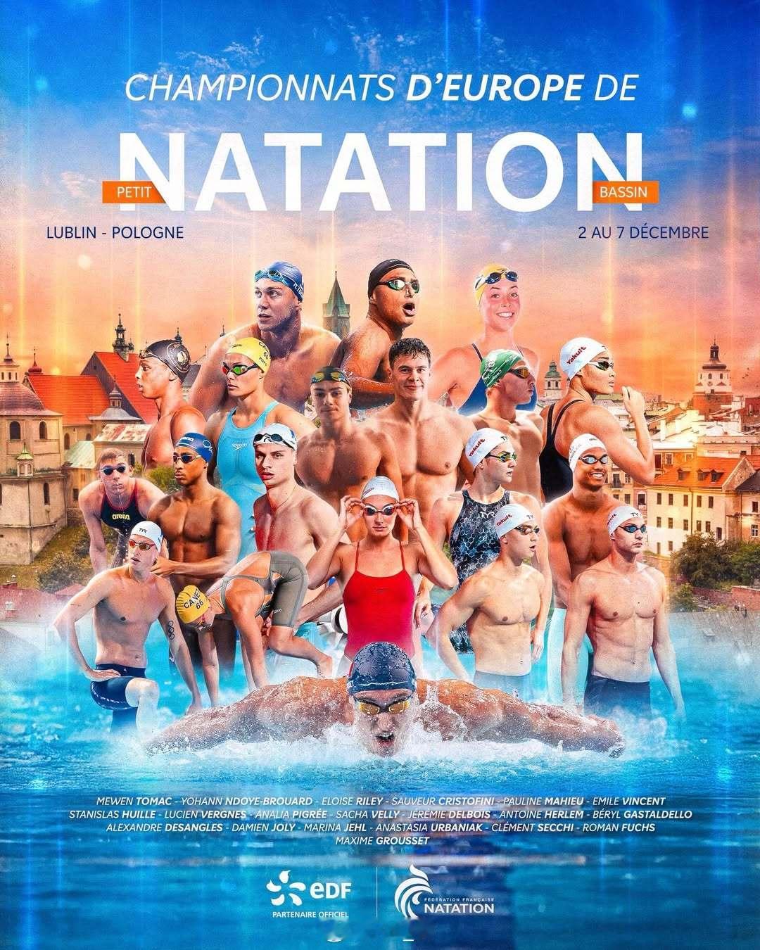 欧洲短池游泳锦标赛 🇫🇷法国队出征海报每次出品必是精品！