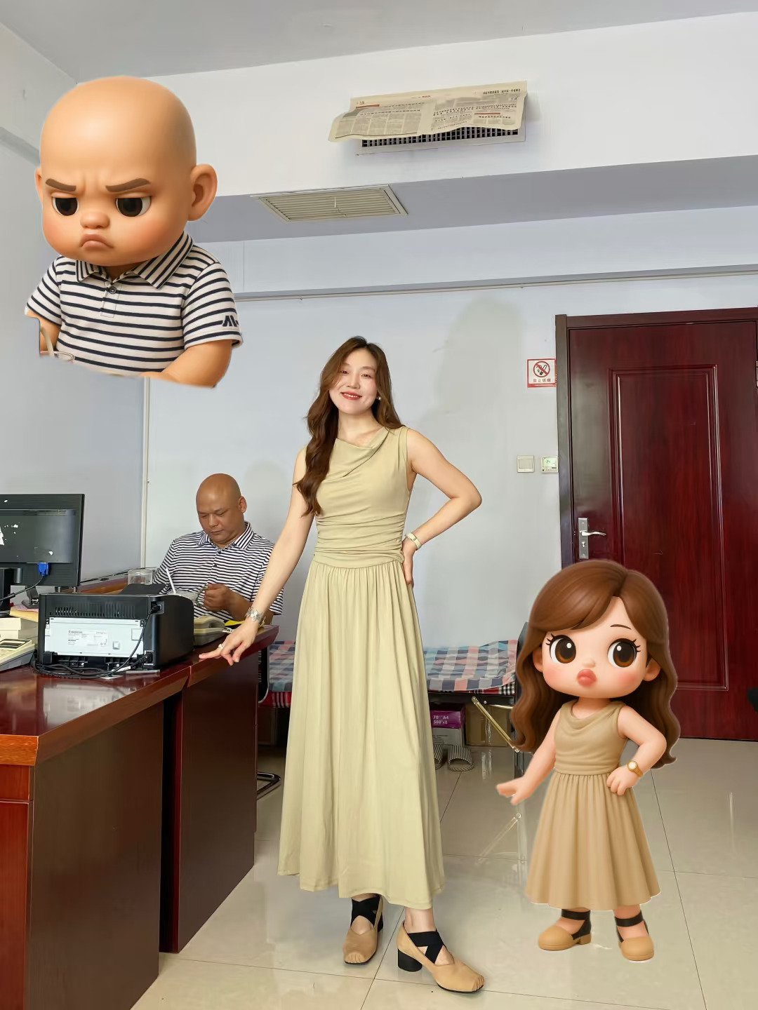 办公室新来了两位可爱的3D小人🌼