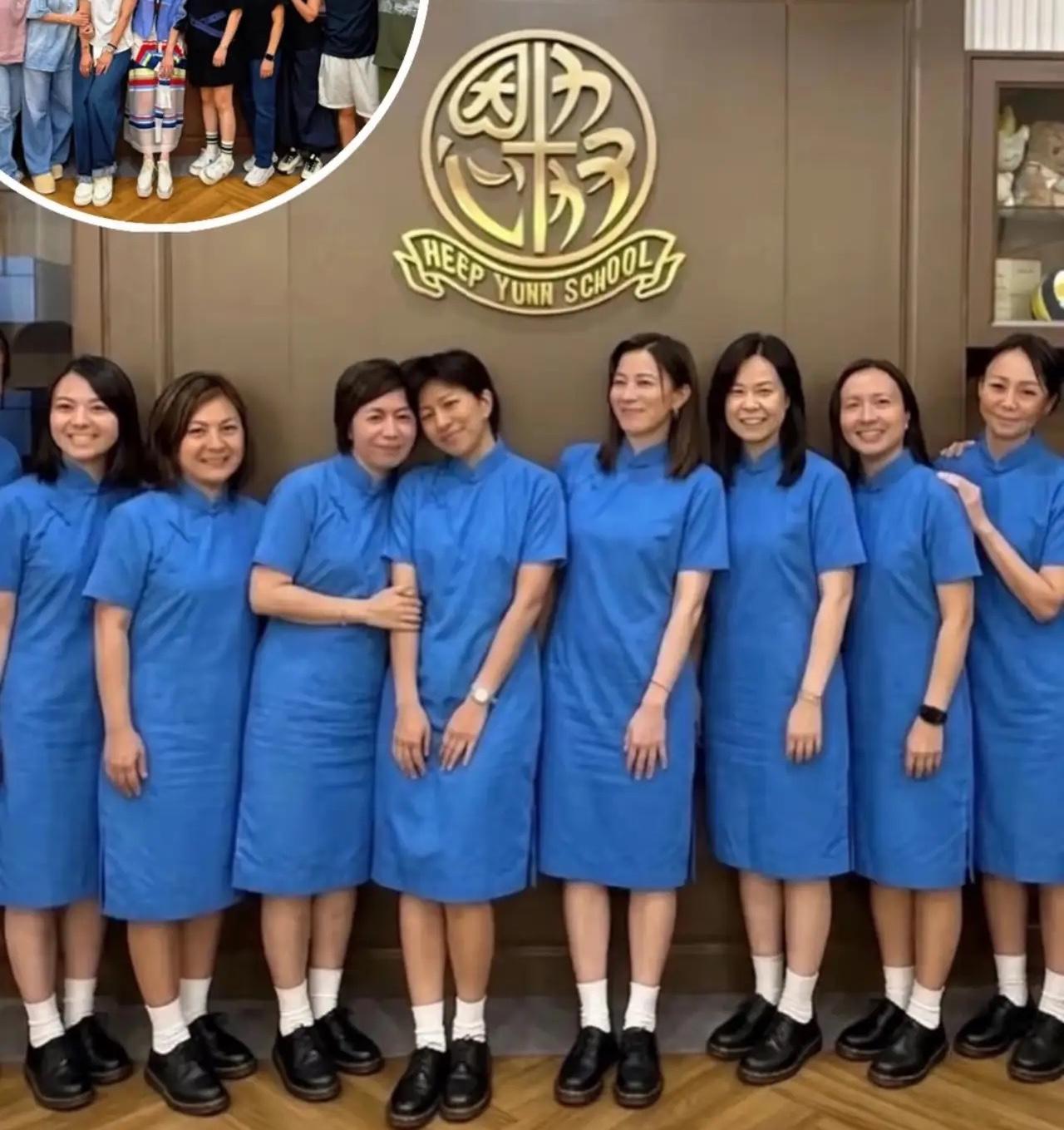 香港女艺人佘诗曼确实是太接地气了！

51岁的她，在母校协恩中学90周年校庆时回