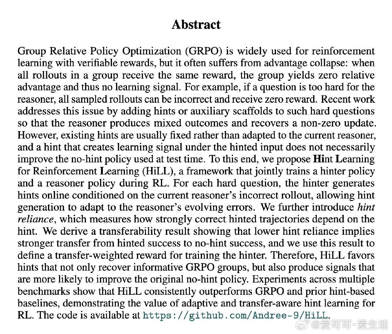 [LG]《Learning to Hint for Reinforcement 