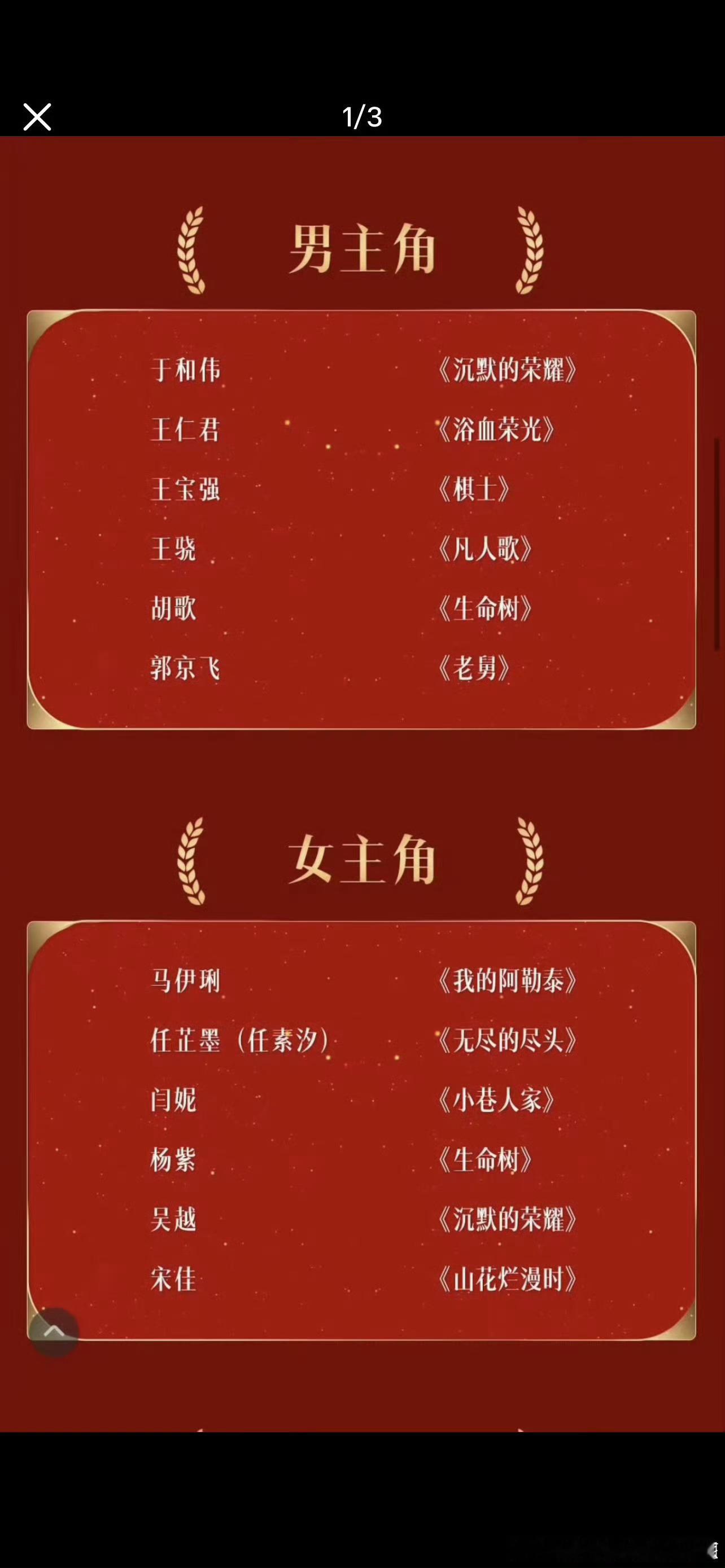 金鹰奖视帝视后角逐有个小女孩，不合适在这。 ​​​