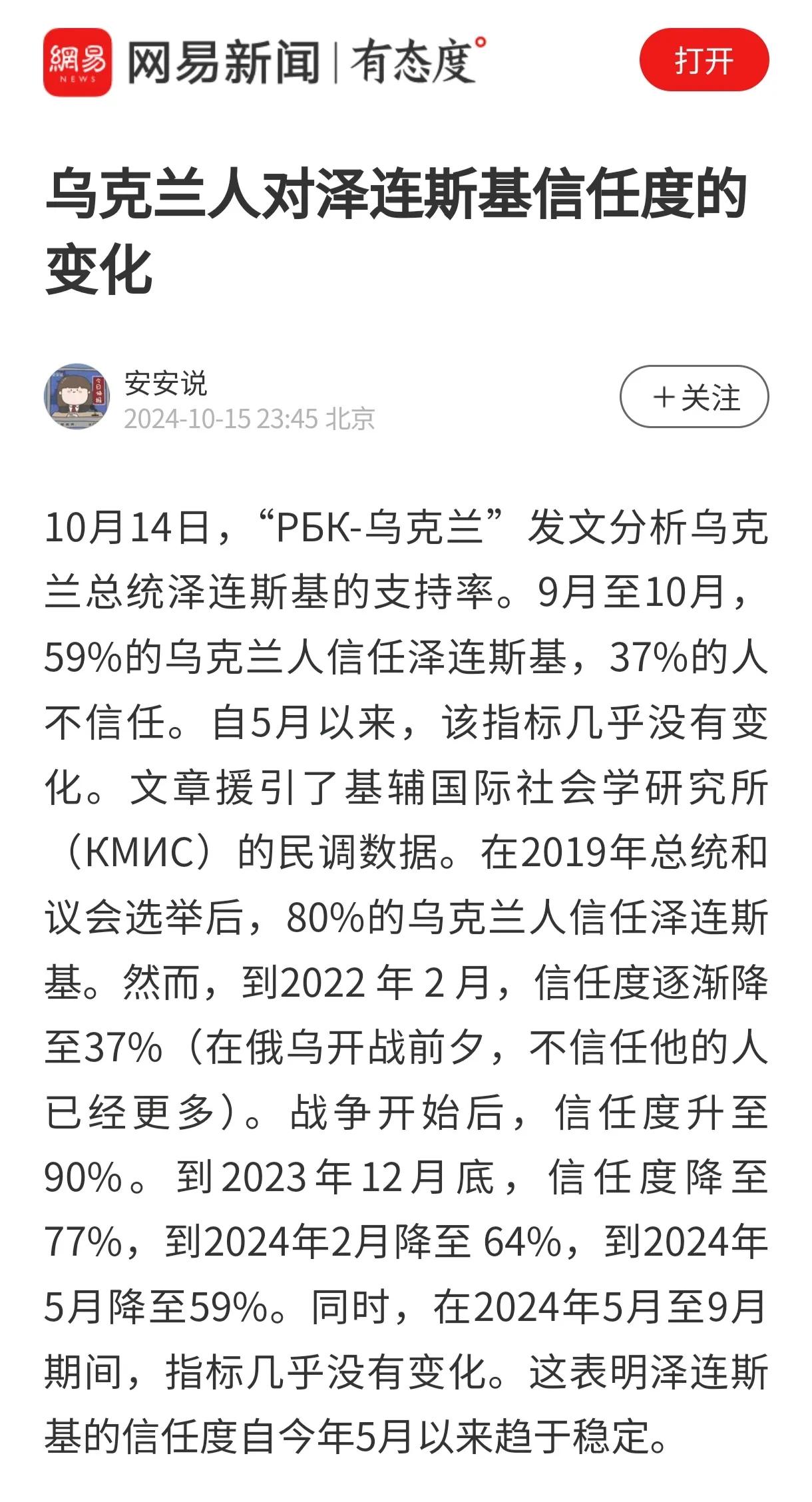 司机把乌克兰祸害成这样，民调竟然还有59%的支持率。
这里要指出，不是所有的调查