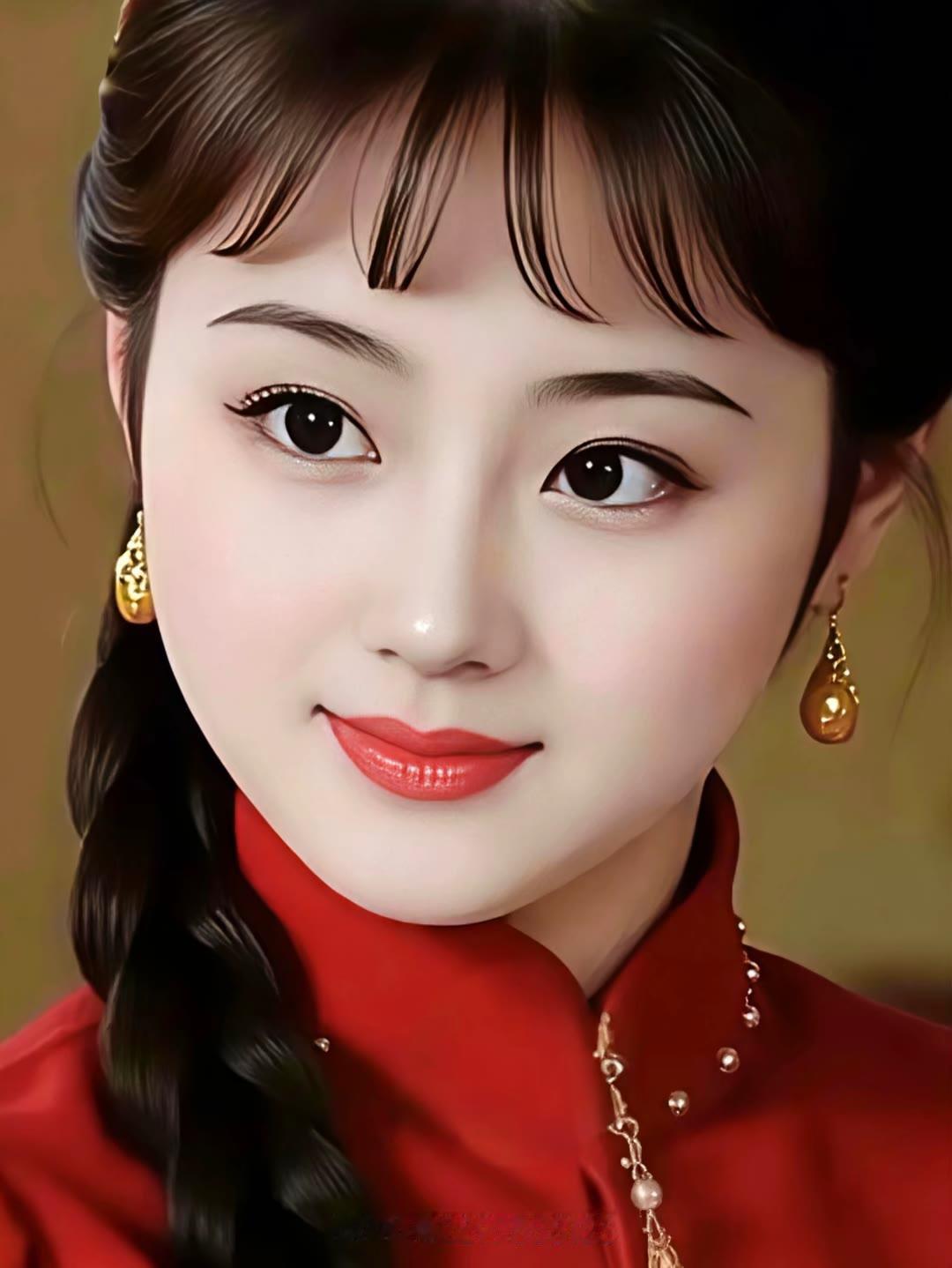 优雅红衣美人，古典韵味十足！🌸💄👗