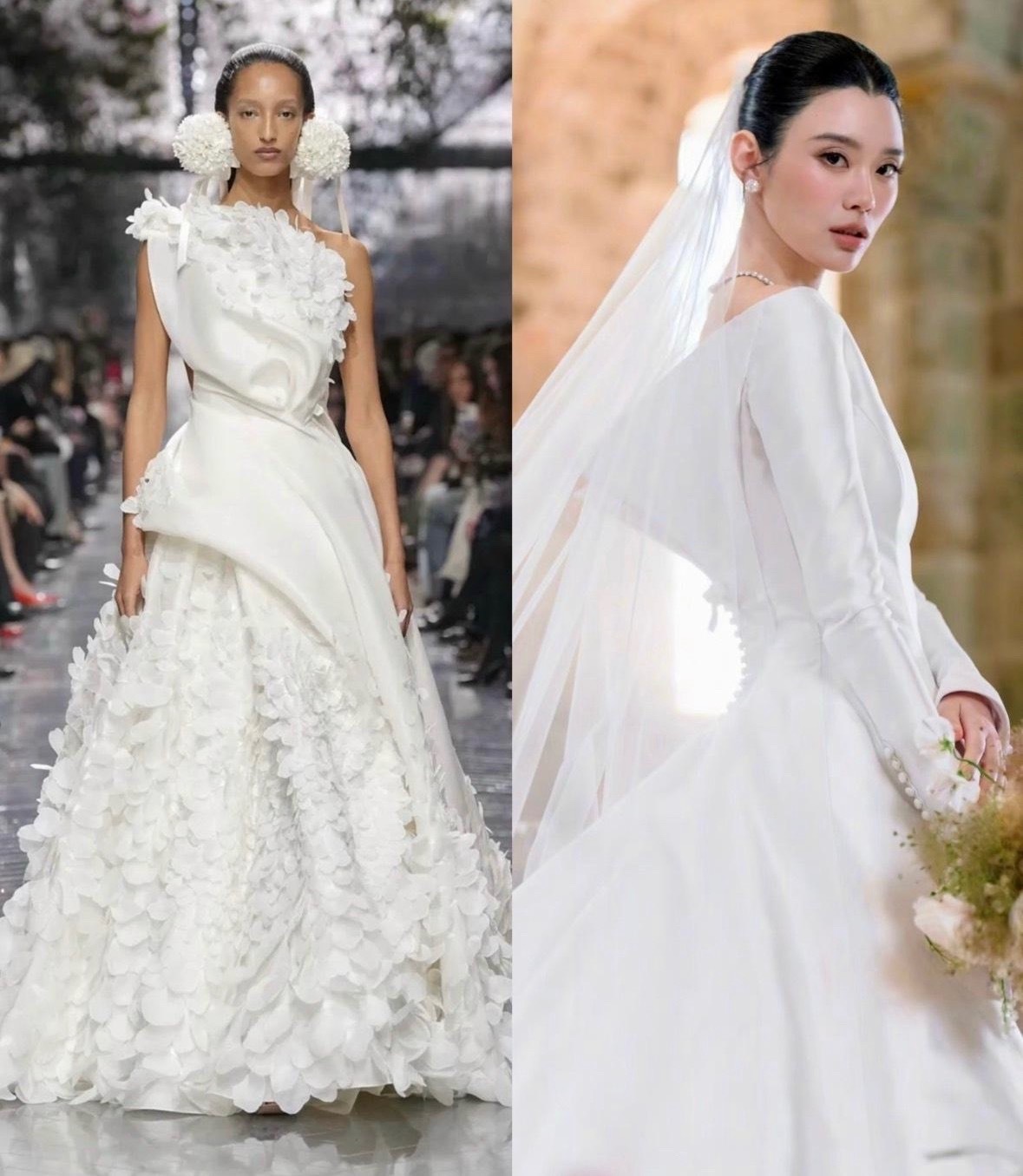 霉霉和奚梦瑶的婚纱出自同一个设计师！ 