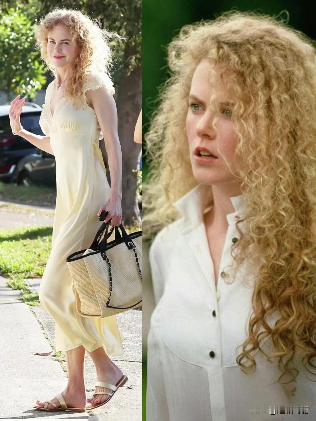 58岁了  做回了20岁时候的卷发  感觉时光穿越了 ​…
她有几年状态看起来不