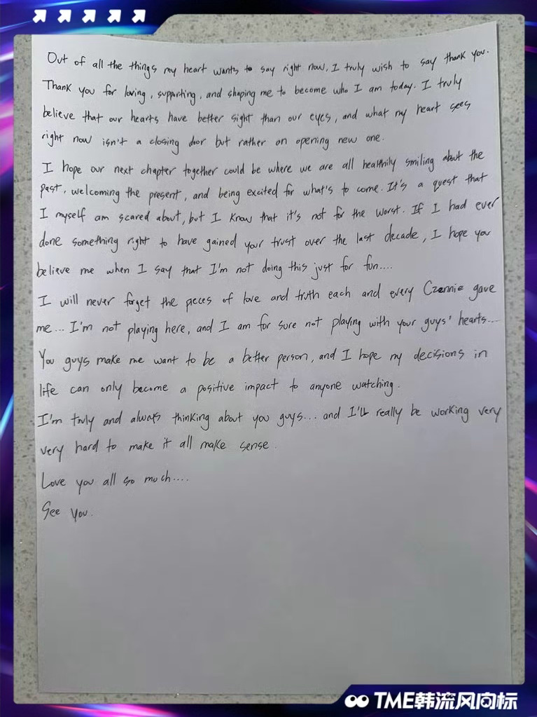 李马克解约退团 李马克退团手写信 李马克正式终止与 SM、NCT 127、NCT