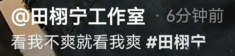 田栩宁工作室文案田栩宁工作室文案：看我不爽就看我爽