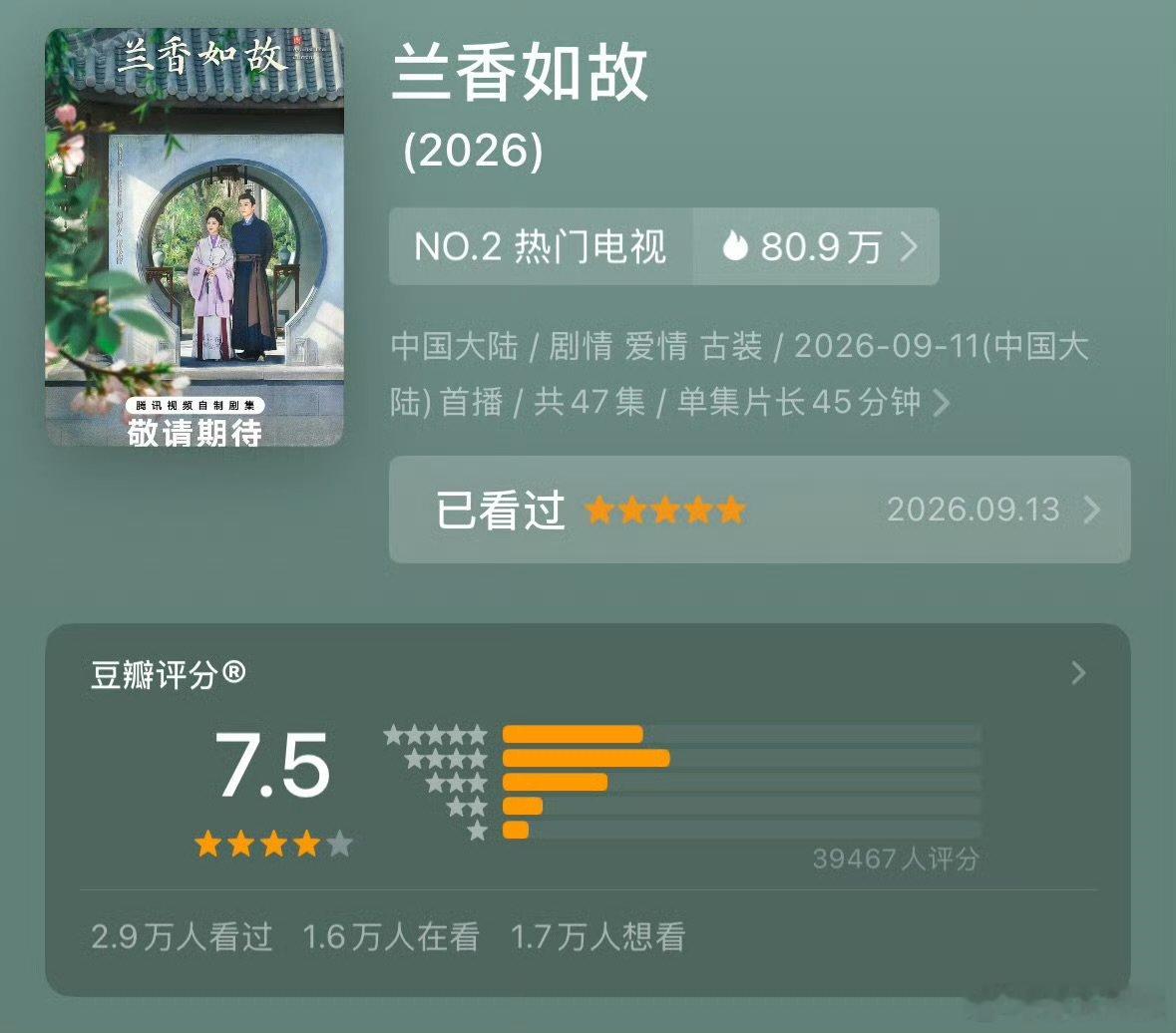 兰香如故豆瓣打分人数兰香如故打分人数 兰香如故豆瓣打分人数 ​​​