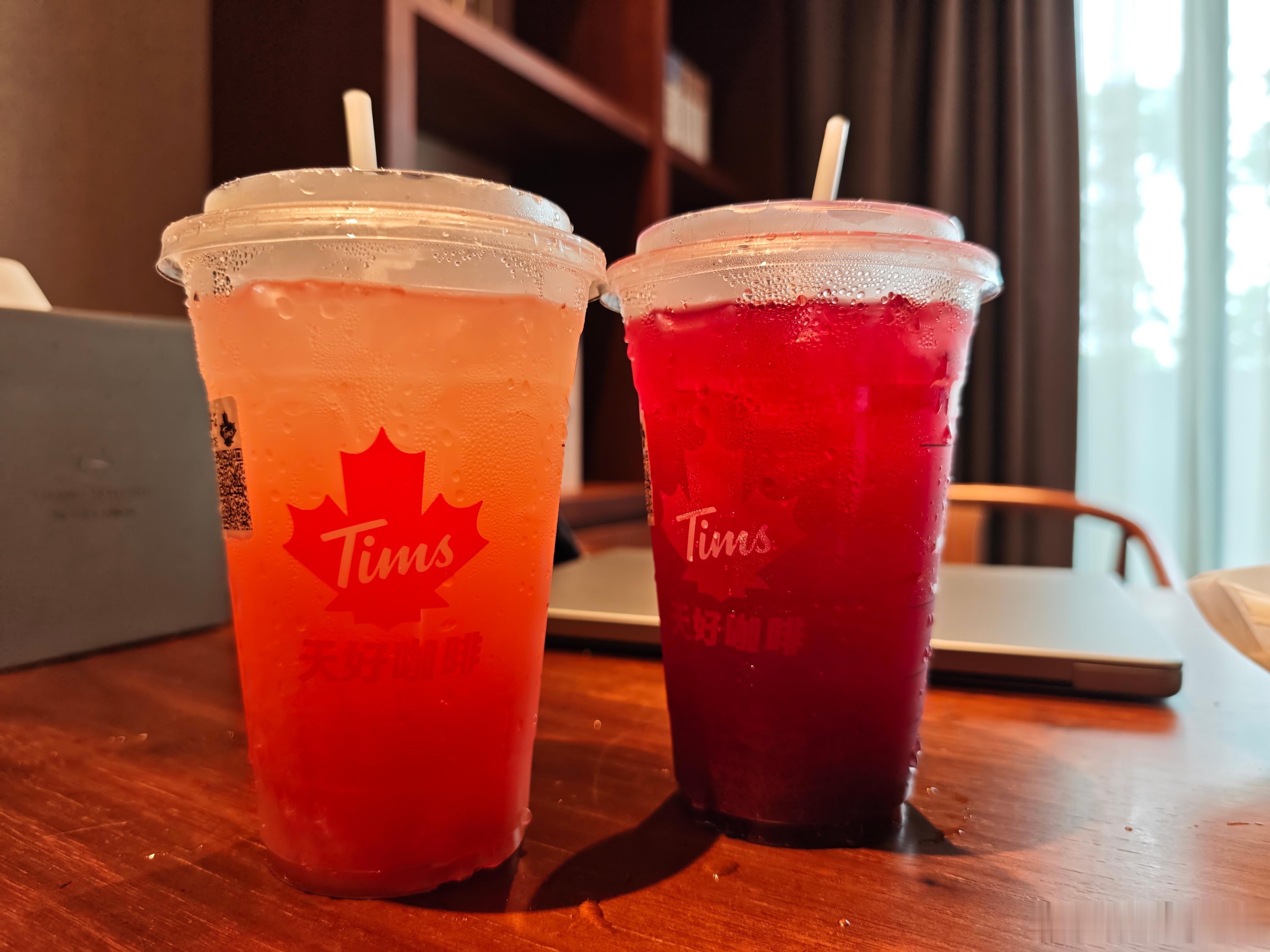 Tims这冰茶咋楞个甜，也没办法调甜度，浪费了