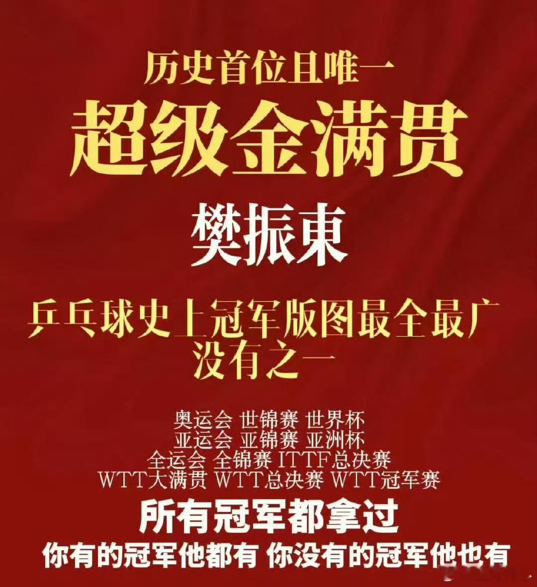 樊振东熠熠生辉的28岁 金字塔塔尖超级金满贯历史唯一一人 