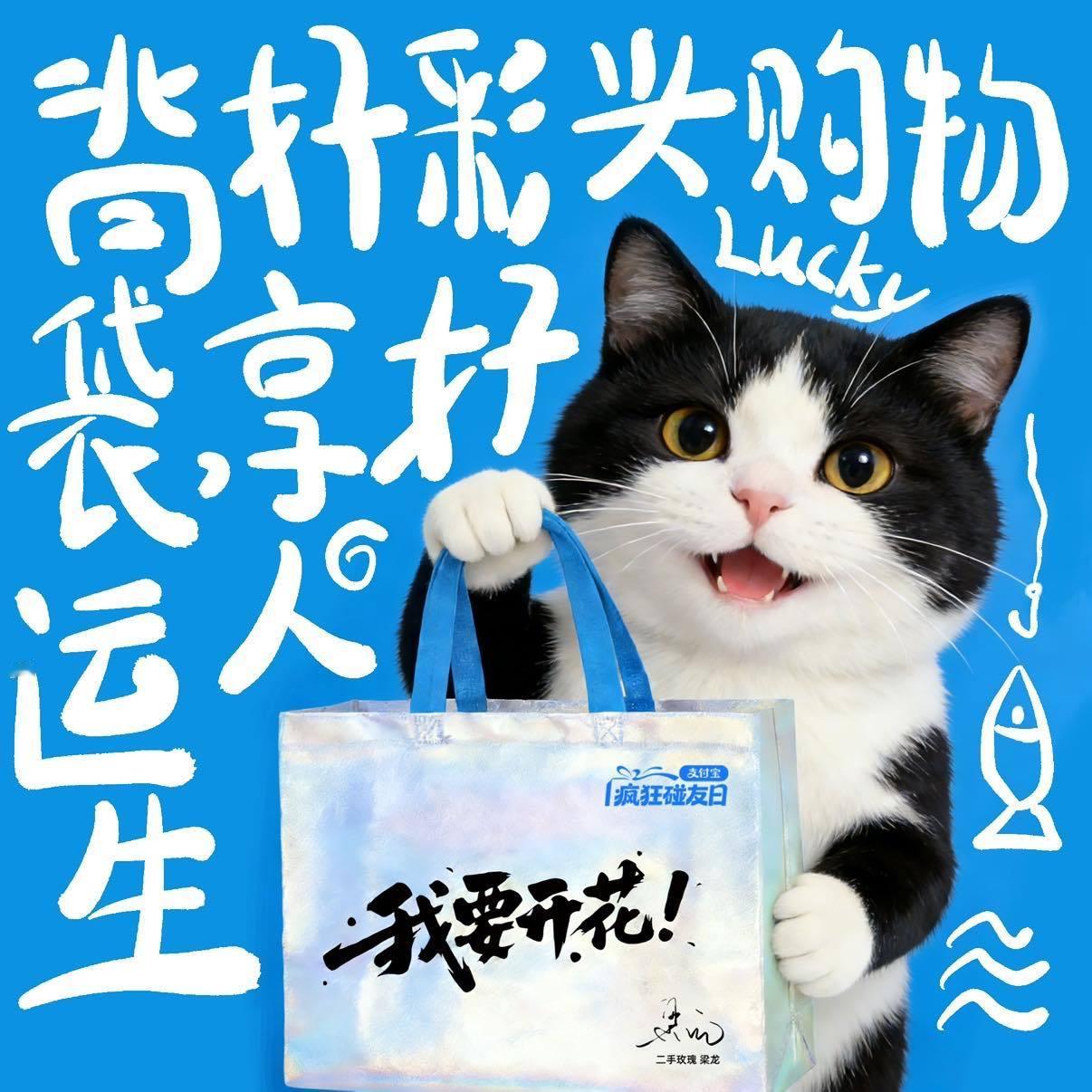 我的新年炫酷潮流时尚幸运单品belike：支付宝碰一下好彩头购物袋~~我要带着「