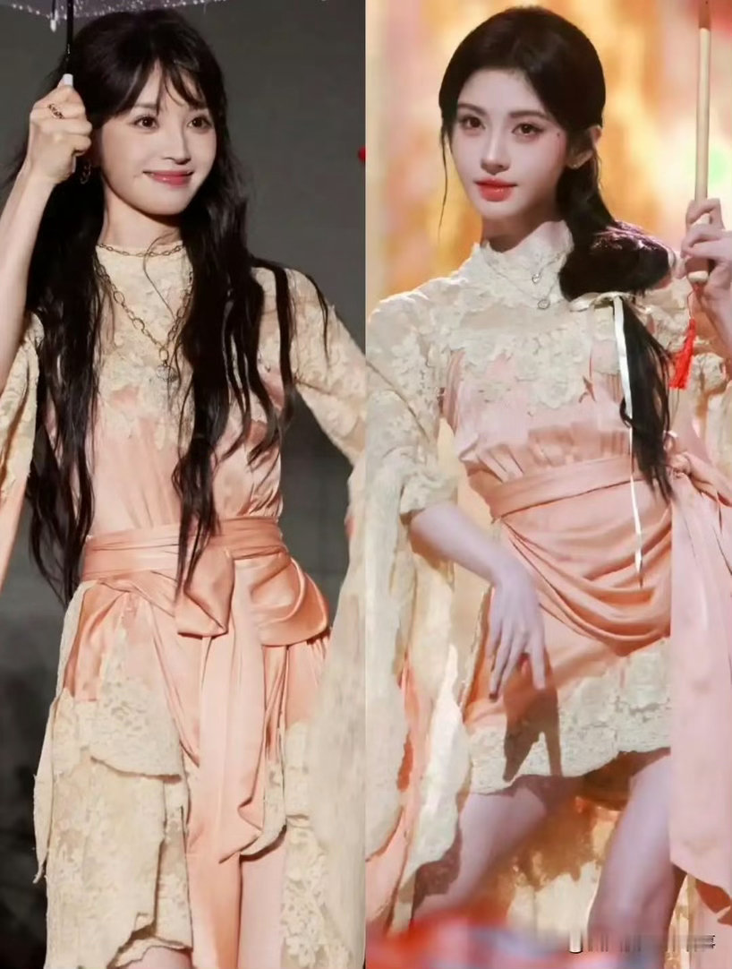 田曦薇怎么和鞠婧祎撞衫了？是故意的还是不小心蹭热度也不是这么蹭的吧 