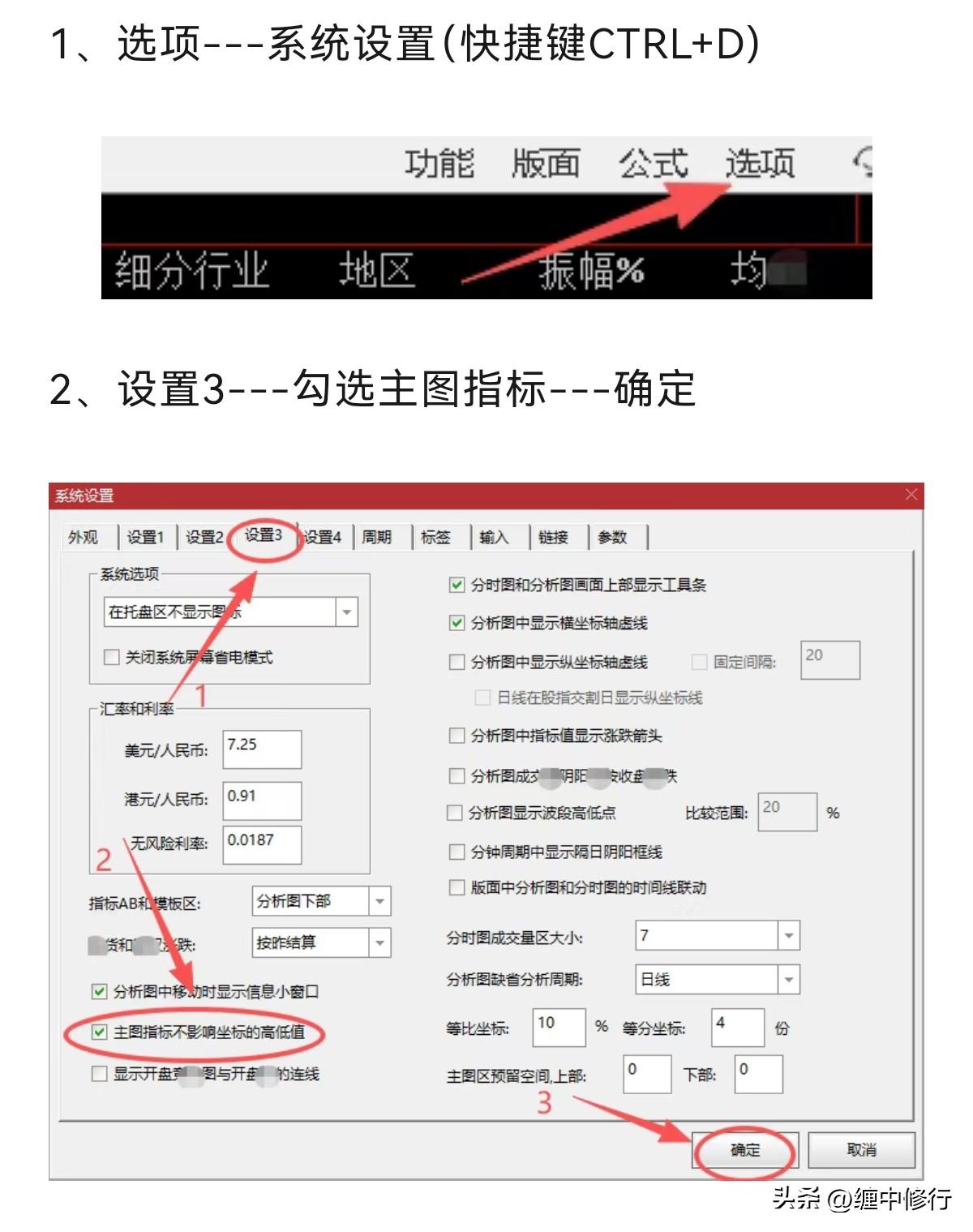 主图被压缩了，怎么办？有朋友反应主图上看不到K柱了、或者k线被压缩了，不好看？怎