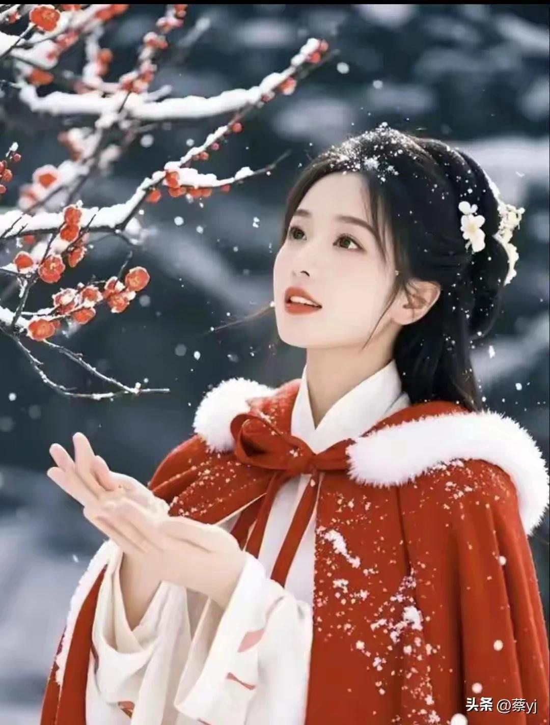 岁岁冬雪妆红梅，
年年疏影迎暗香。