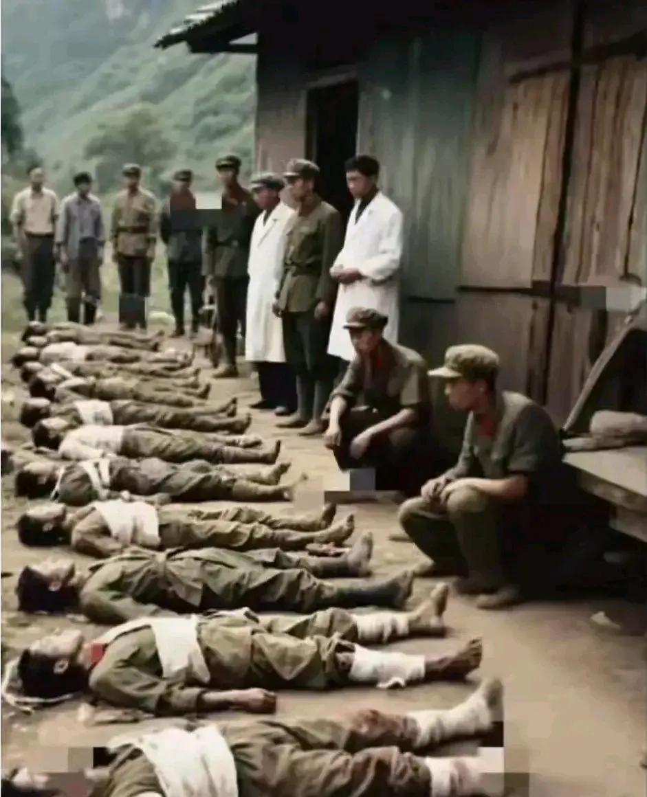 战友们眼睁睁的看着惜日的战友，一个个成了烈士。他们没有眼泪，他们没有哭泣，把悲伤