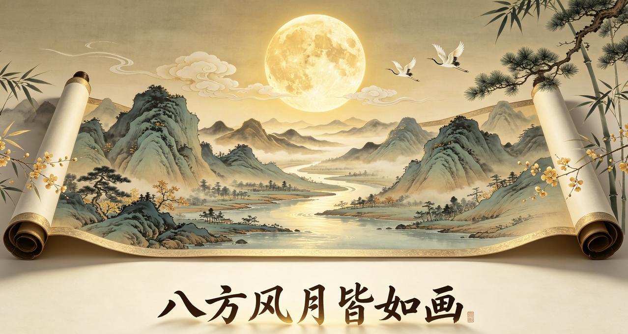 下联：一年四季各不同，诚邀上联八方风月皆如画，