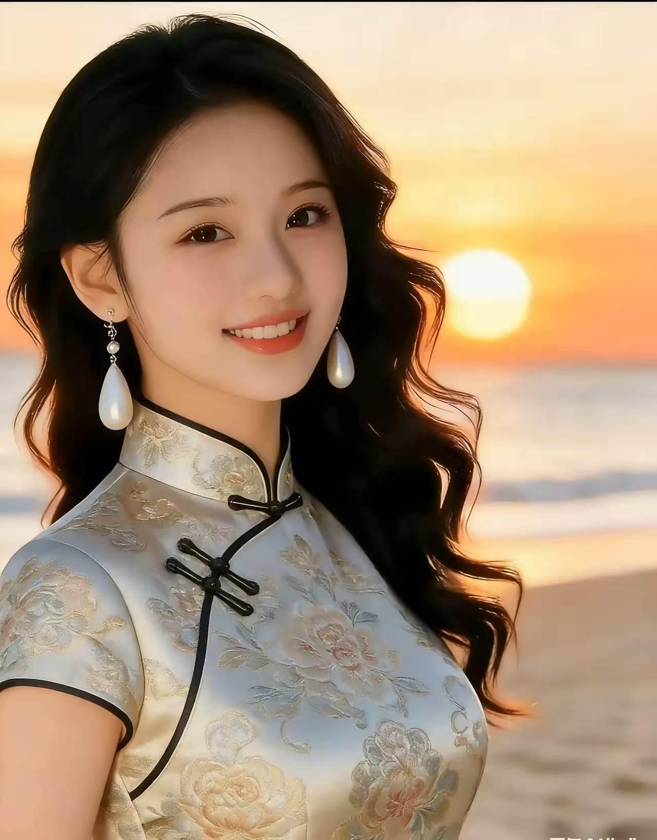 塞鸿秋·海之恋
晓日腾空沧海照，
柔波漫吻白沙俏。
云鬟轻漾清光绕，
嫣然一笑尘