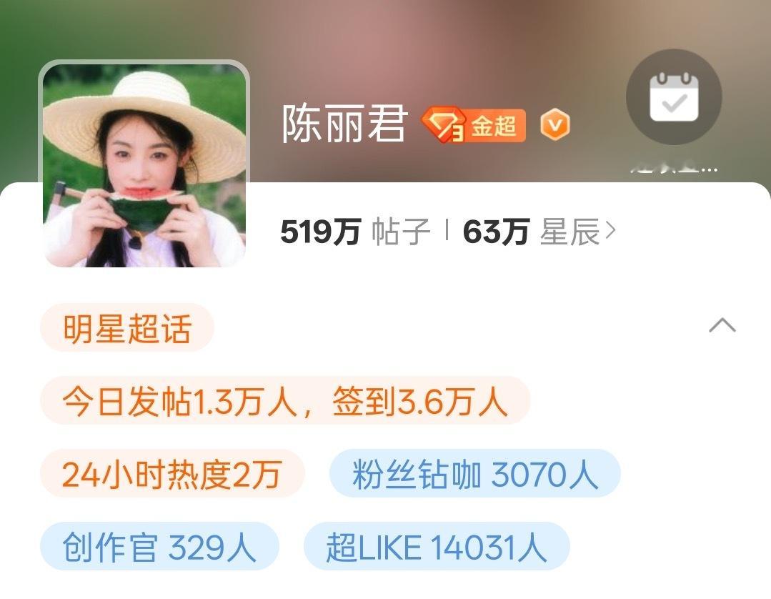 陈丽君超话超like数破一万四了，戏曲圈头一位吧，粉丝也太厉害了[捂嘴哭][捂嘴