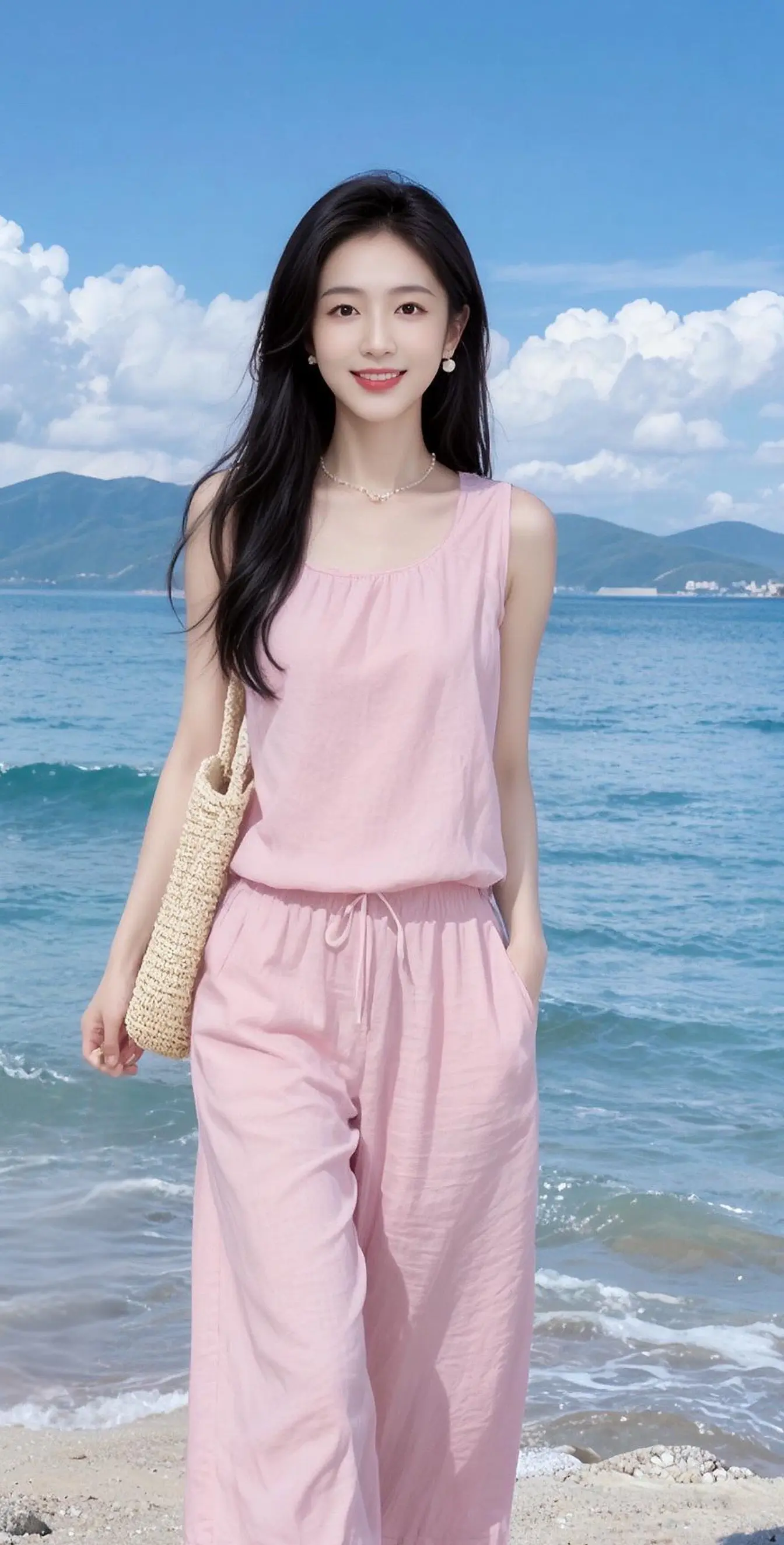 AI海边清新写真感 ai创作