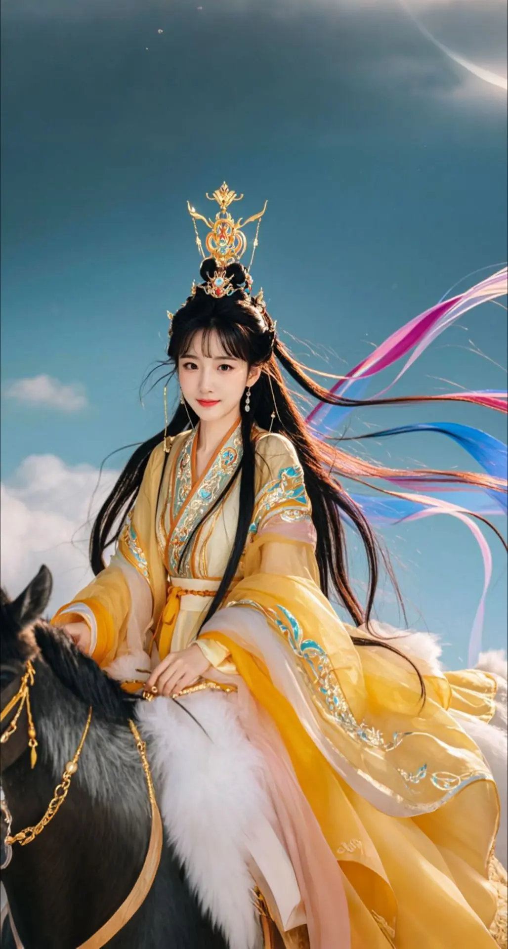 AI扩图 AI逆光神女姿