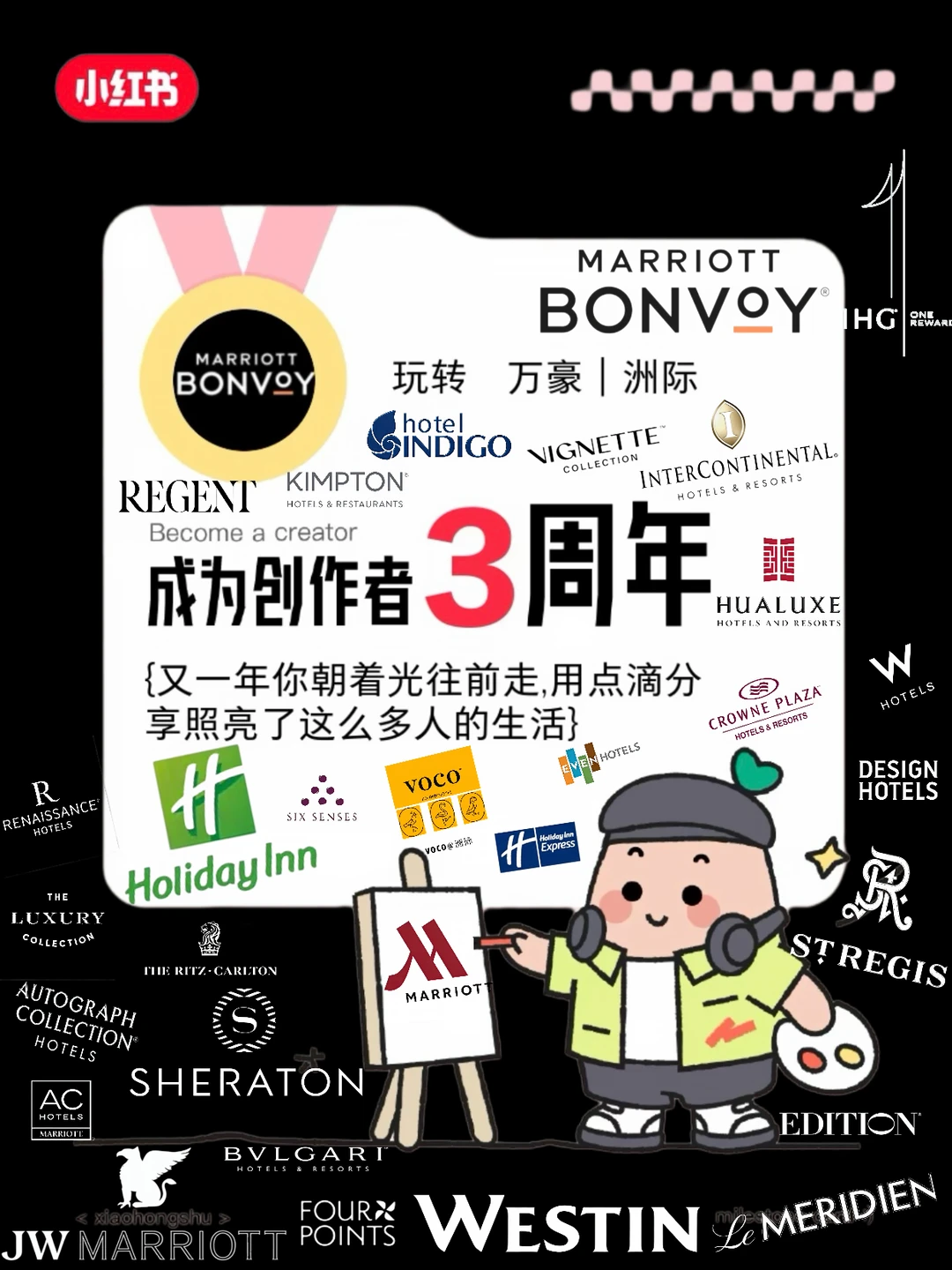 酒店博主｜创作     3️⃣周年啦❗️📆