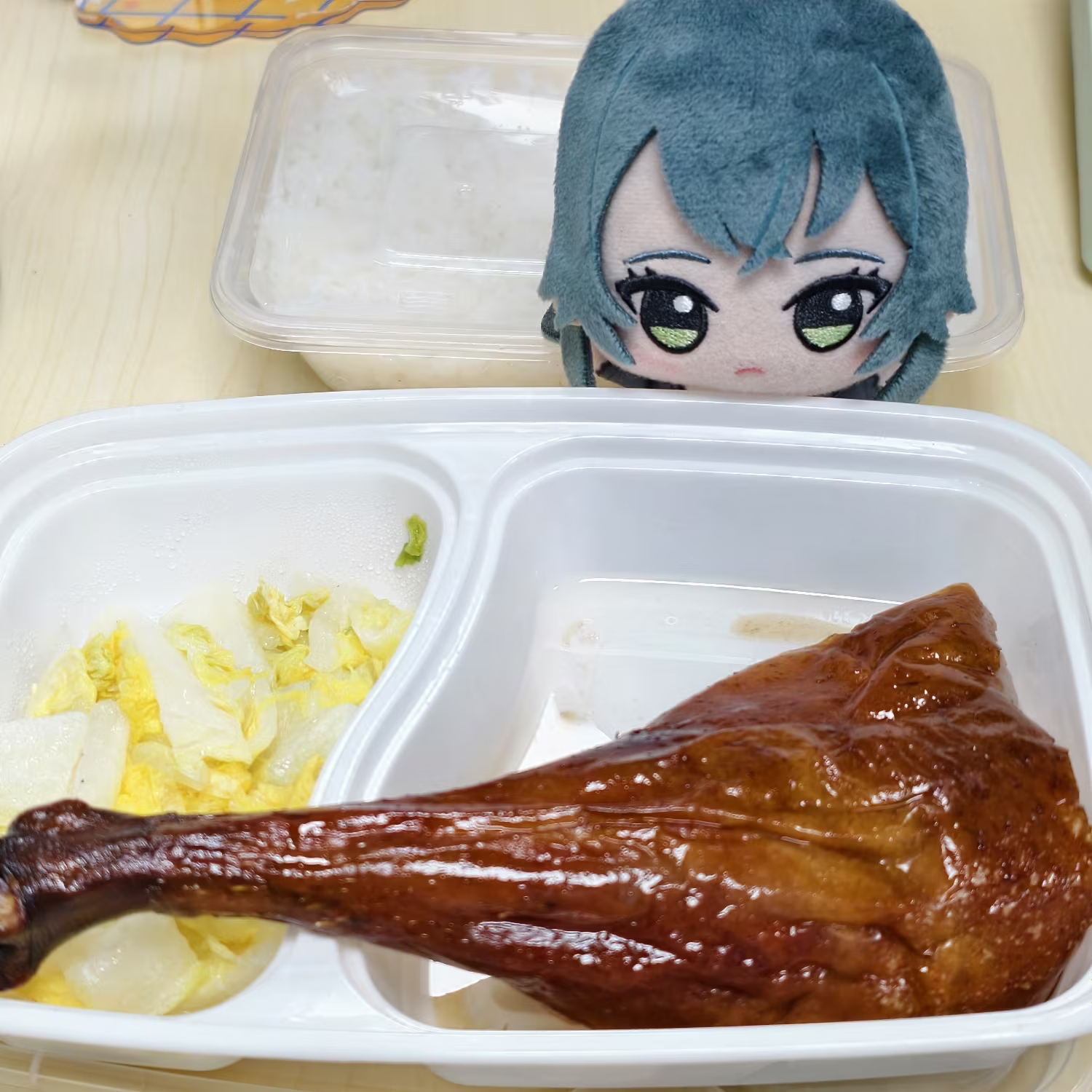 毛球说想吃烧鹅腿饭 