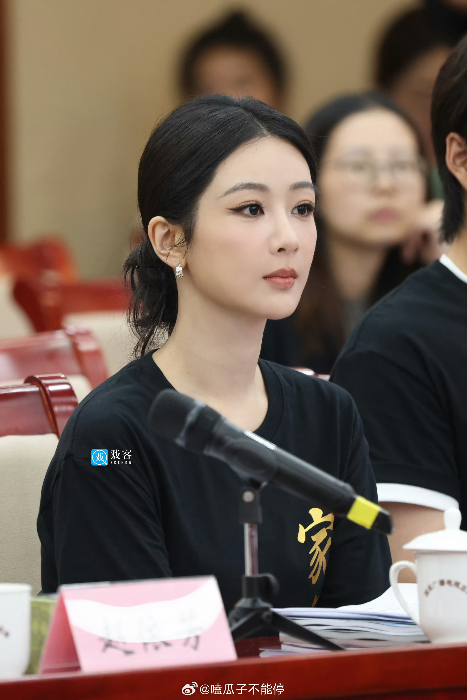 杨紫亮相电视剧《家业》研讨会现场，好有气势的视后