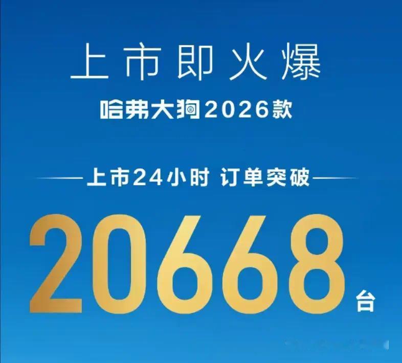 短短24小时哈弗大狗2026款订单突破20668台
什么概念？
新车限时权益价格