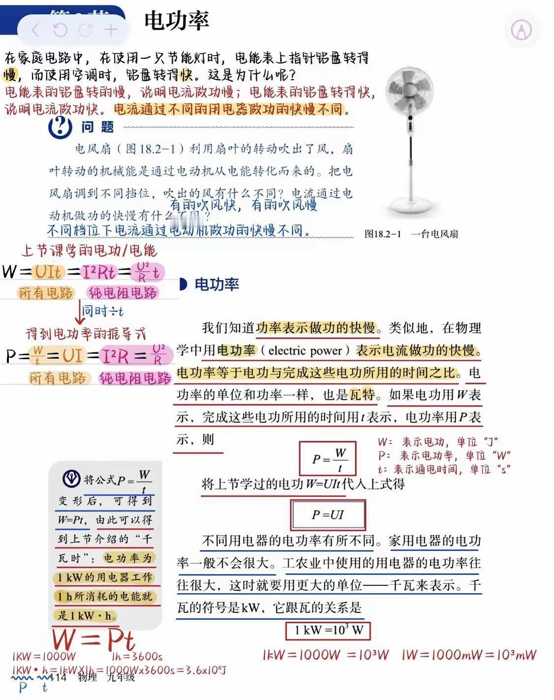 电功率教材笔记