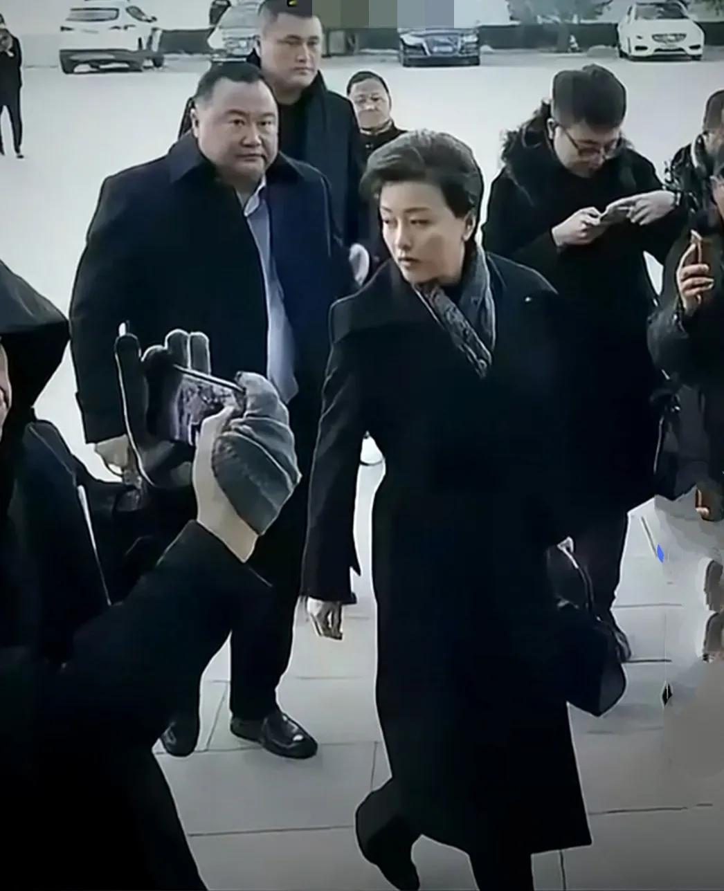 早期杨澜和吴征出席活动的老照片，杨澜真的漂亮优雅、知性！一身毛呢大衣，干练的标志