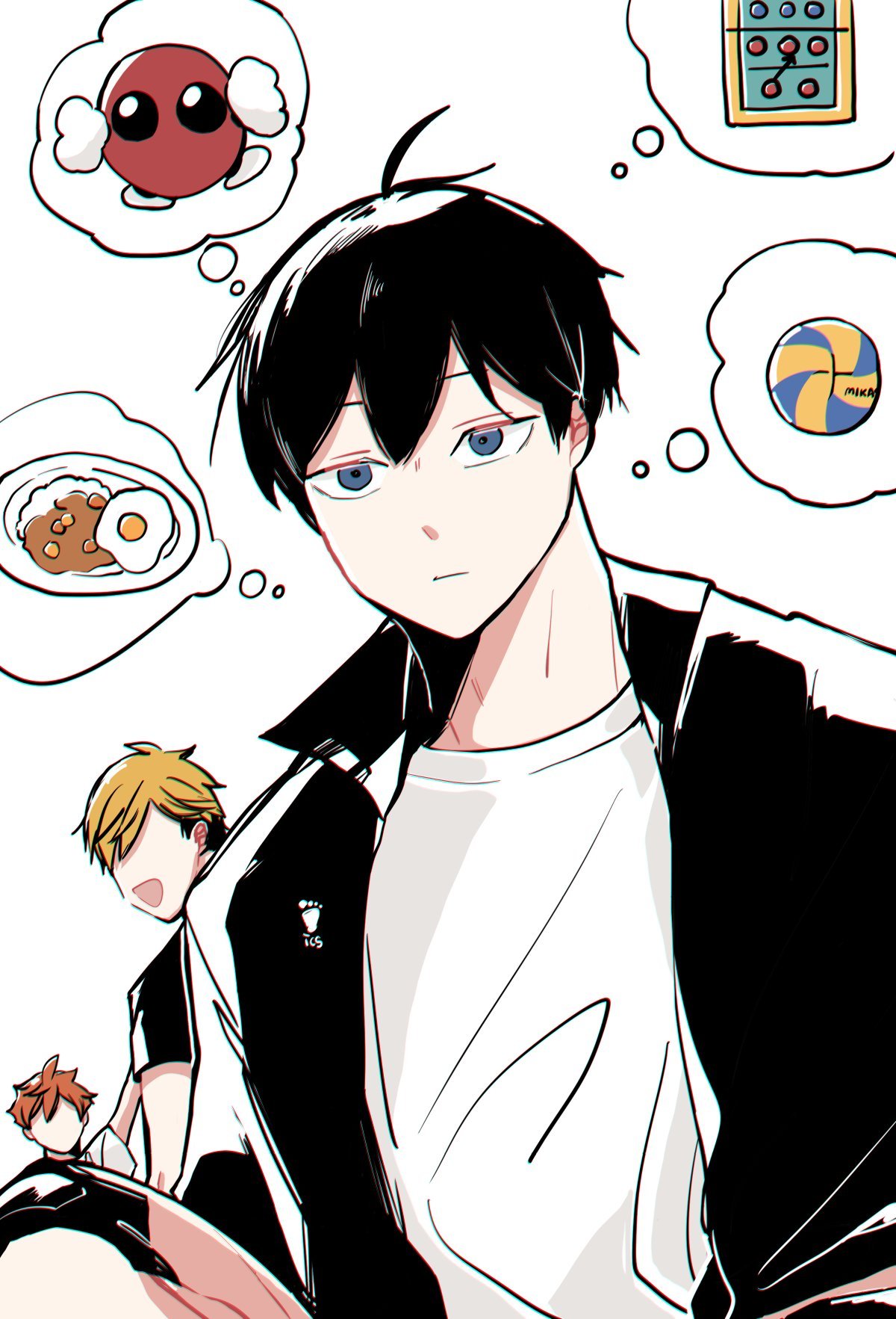 排球少年  小脑袋瓜在想什么呢！！绘：miyu___miya  