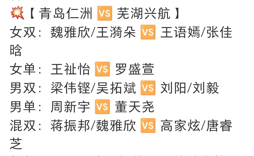 12.5对阵表，快乐羽超