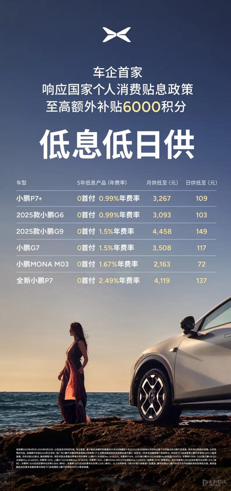 小鹏 9 月放大招！5 年 0 息 0 首付 0 手续费金融政策限时回归，错过等